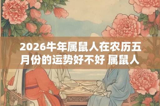 2026牛年属鼠人在农历五月份的运势好不好 属鼠人2026年运势 2026牛年属鼠人在农历五月份的运势好不好 属鼠人2026年运势