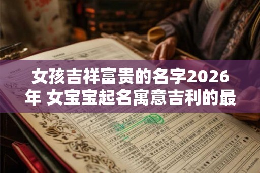 女孩吉祥富贵的名字2026年 女宝宝起名寓意吉利的最佳字