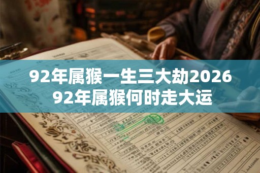 92年属猴一生三大劫2026 92年属猴何时走大运