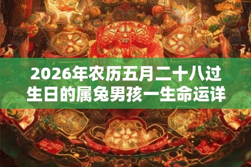 2026年农历五月二十八过生日的属兔男孩一生命运详解 2026年农历五月二十八过生日的属兔男孩一生命运详解