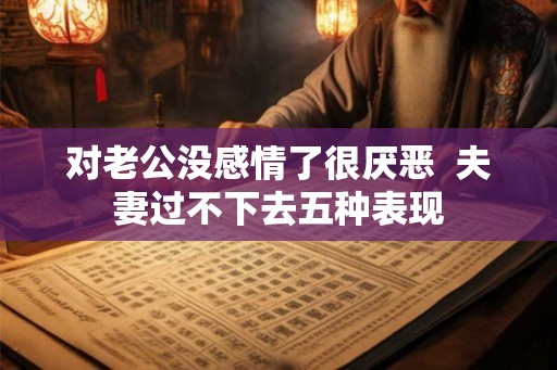 对老公没感情了很厌恶  夫妻过不下去五种表现