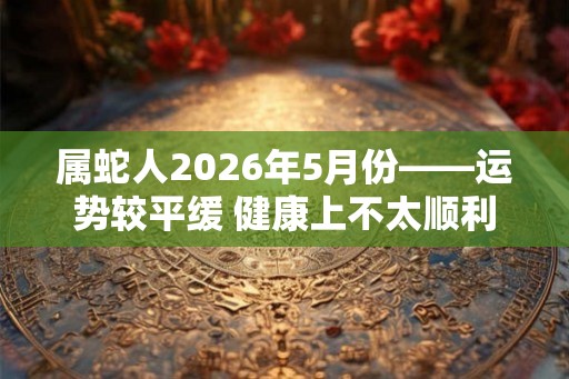属蛇人2026年5月份——运势较平缓 健康上不太顺利