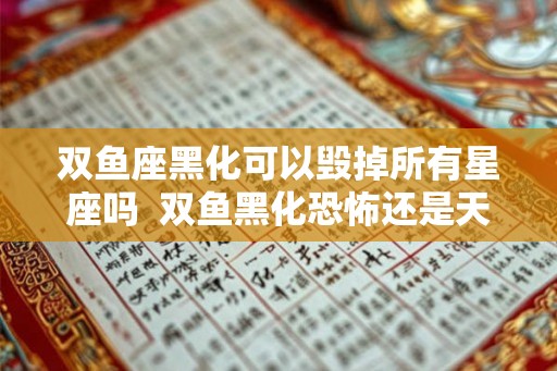 双鱼座黑化可以毁掉所有星座吗 双鱼黑化恐怖还是天蝎黑化恐怖 双鱼座黑化可以毁掉所有星座吗 双鱼黑化恐怖还是天蝎黑化恐怖