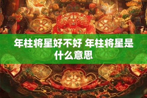 年柱将星好不好 年柱将星是什么意思