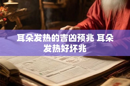 耳朵发热的吉凶预兆 耳朵发热好坏兆
