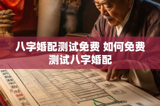 八字婚配测试免费 如何免费测试八字婚配