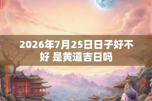 2026年7月25日日子好不好 是黄道吉日吗