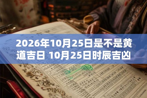 2026年10月25日是不是黄道吉日 10月25日时辰吉凶