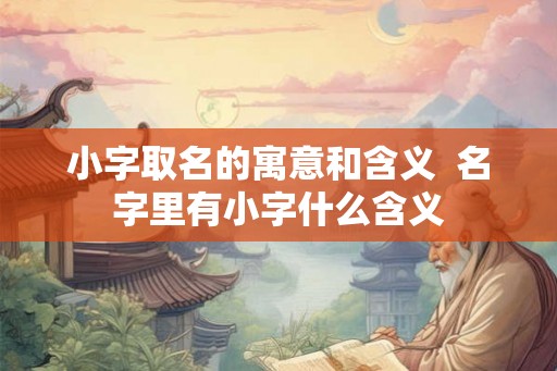 小字取名的寓意和含义 名字里有小字什么含义 小字取名的寓意和含义 名字里有小字什么含义