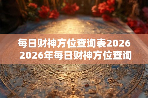 每日财神方位查询表2026 2026年每日财神方位查询
