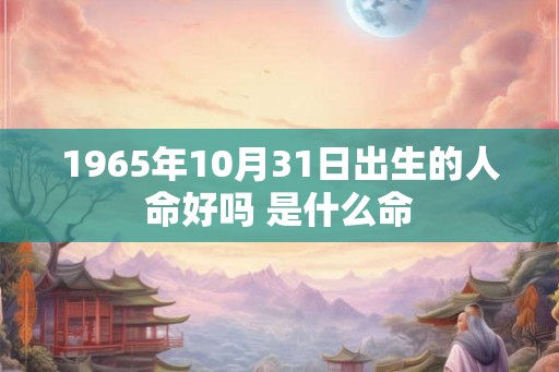 1965年10月31日出生的人命好吗 是什么命