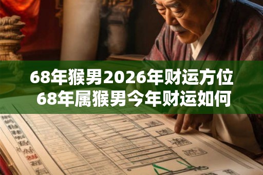 68年猴男2026年财运方位 68年属猴男今年财运如何