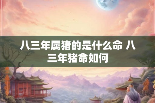 八三年属猪的是什么命 八三年猪命如何