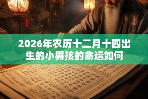 2026年农历十二月十四出生的小男孩的命运如何