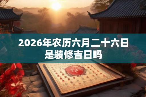 2026年农历六月二十六日是装修吉日吗 2026年农历六月二十六日是装修吉日吗