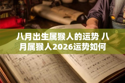 八月出生属猴人的运势 八月属猴人2026运势如何