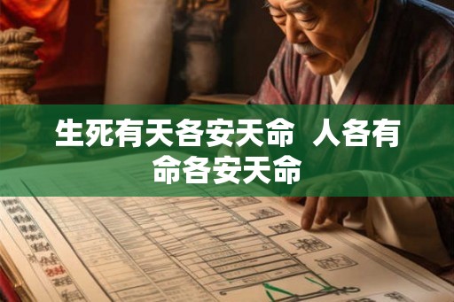 生死有天各安天命  人各有命各安天命