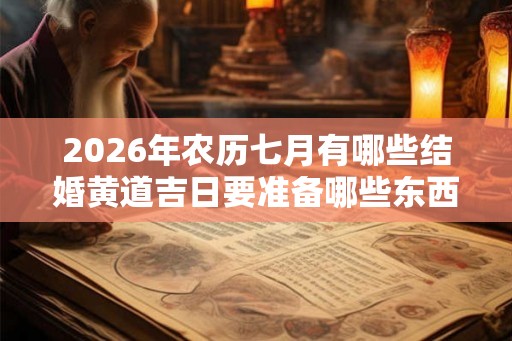 2026年农历七月有哪些结婚黄道吉日要准备哪些东西