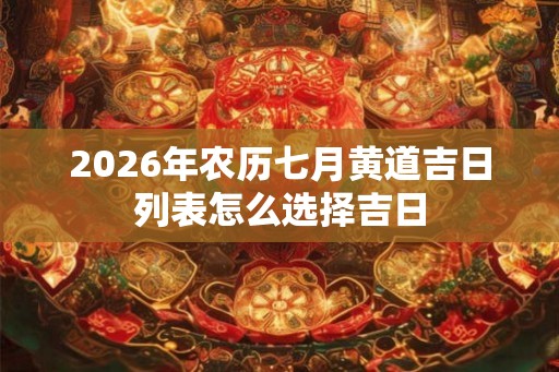 2026年农历七月黄道吉日列表怎么选择吉日