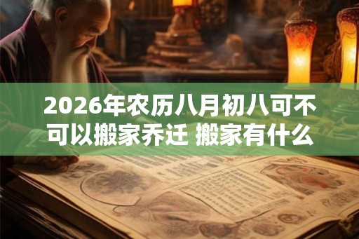 2026年农历八月初八可不可以搬家乔迁 搬家有什么讲究