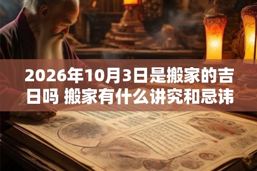 2026年10月3日是搬家的吉日吗 搬家有什么讲究和忌讳