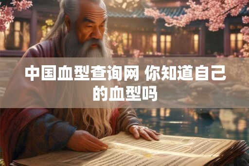 中国血型查询网 你知道自己的血型吗