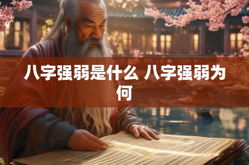 八字强弱是什么 八字强弱为何