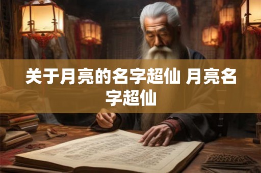 关于月亮的名字超仙 月亮名字超仙