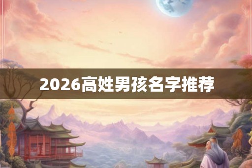 2026高姓男孩名字推荐