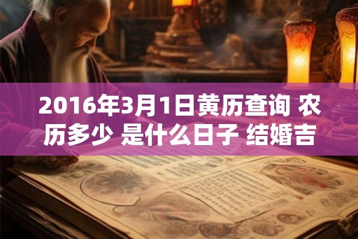 2016年3月1日黄历查询 农历多少 是什么日子 结婚吉时