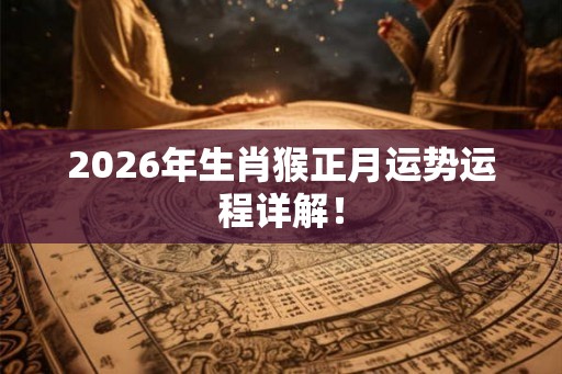 2026年生肖猴正月运势运程详解！