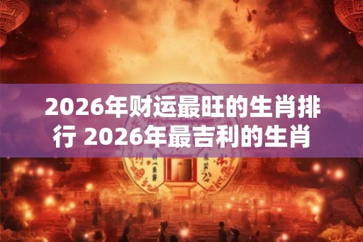 2026年财运最旺的生肖排行 2026年最吉利的生肖
