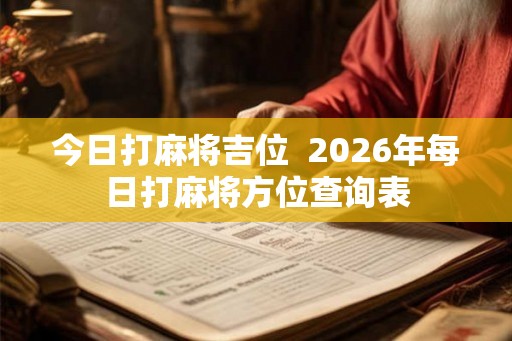 今日打麻将吉位  2026年每日打麻将方位查询表