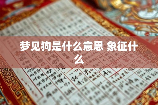 梦见狗是什么意思 象征什么