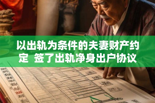 以出轨为条件的夫妻财产约定  签了出轨净身出户协议有效吗