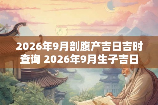 2026年9月剖腹产吉日吉时查询 2026年9月生子吉日