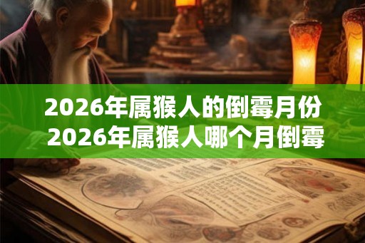 2026年属猴人的倒霉月份 2026年属猴人哪个月倒霉