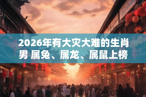 2026年有大灾大难的生肖男 属兔、属龙、属鼠上榜