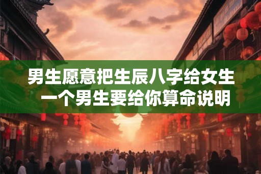 男生愿意把生辰八字给女生  一个男生要给你算命说明什么