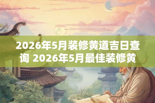 2026年5月装修黄道吉日查询 2026年5月最佳装修黄道吉日是什么 2026年5月装修黄道吉日查询 2026年5月最佳装修黄道吉日是什么