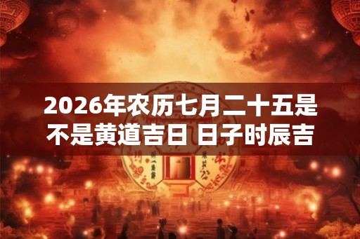 2026年农历七月二十五是不是黄道吉日 日子时辰吉凶