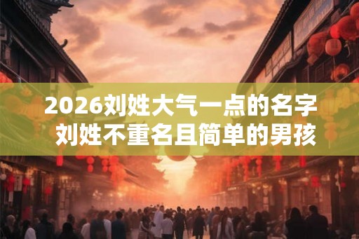 2026刘姓大气一点的名字  刘姓不重名且简单的男孩名字