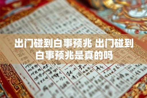 出门碰到白事预兆 出门碰到白事预兆是真的吗