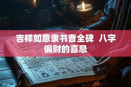 吉祥如意隶书曹全碑  八字偏财的喜忌