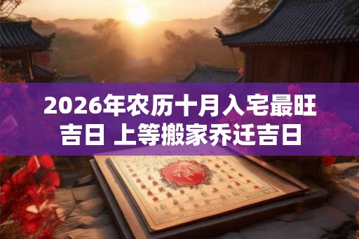 2026年农历十月入宅最旺吉日 上等搬家乔迁吉日