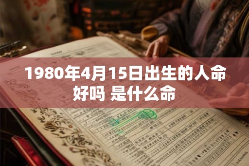 1980年4月15日出生的人命好吗 是什么命