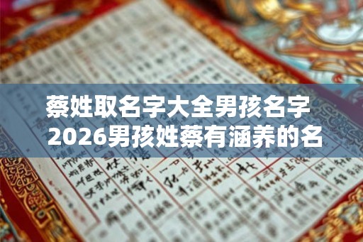 蔡姓取名字大全男孩名字  2026男孩姓蔡有涵养的名字
