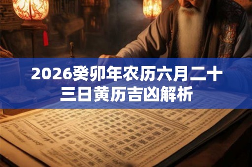 2026癸卯年农历六月二十三日黄历吉凶解析 2026癸卯年农历六月二十三日黄历吉凶解析