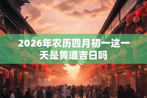 2026年农历四月初一这一天是黄道吉日吗