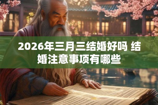 2026年三月三结婚好吗 结婚注意事项有哪些 2026年三月三结婚好吗 结婚注意事项有哪些